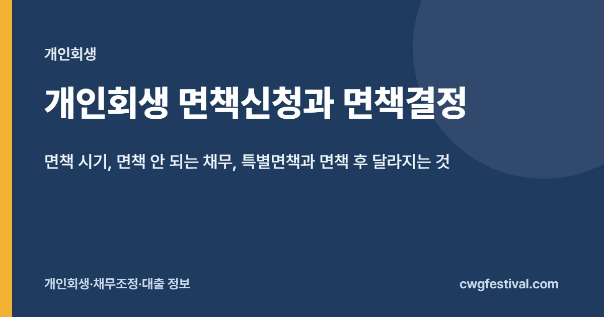 개인회생 면책신청과 면책결정: 면책 시기, 면책 안 되는 채무, 특별면책과 면책 후 달라지는 것