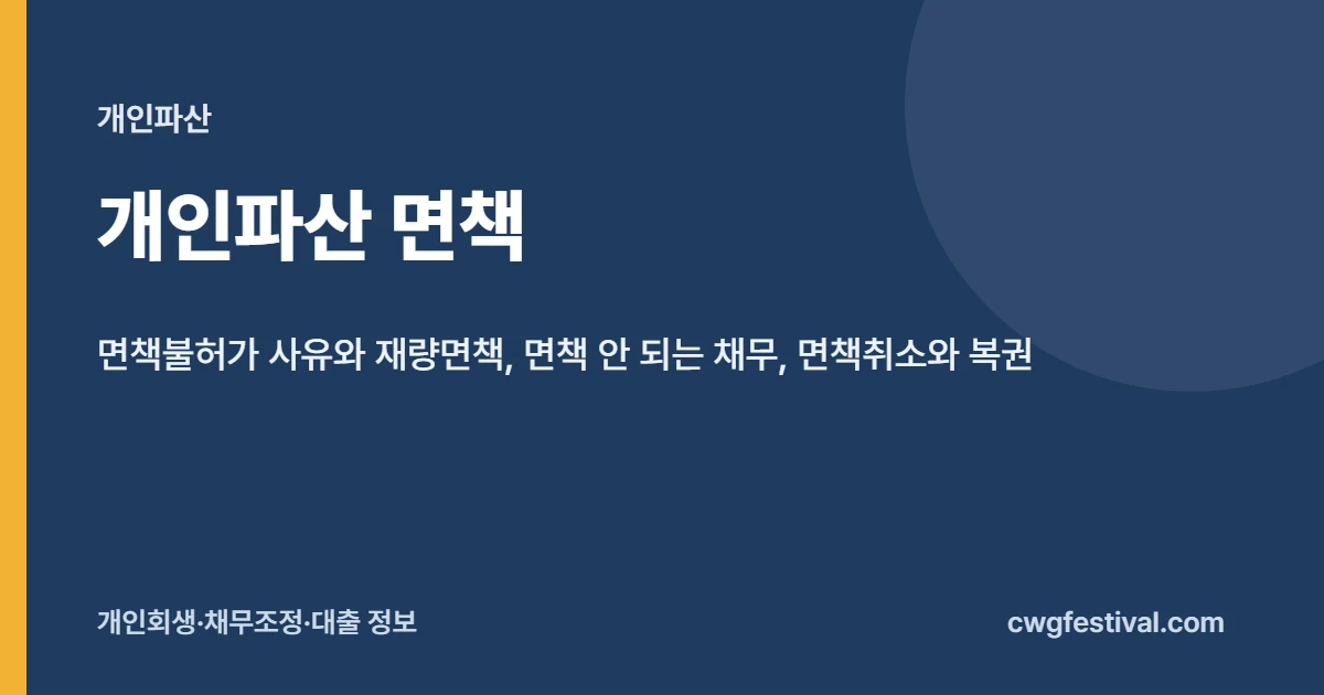 개인파산 면책: 면책불허가 사유와 재량면책, 면책 안 되는 채무, 면책취소와 복권