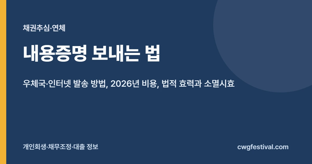 내용증명 보내는 법: 우체국·인터넷 발송 방법과 2026년 비용, 법적 효력과 소멸시효 중단
