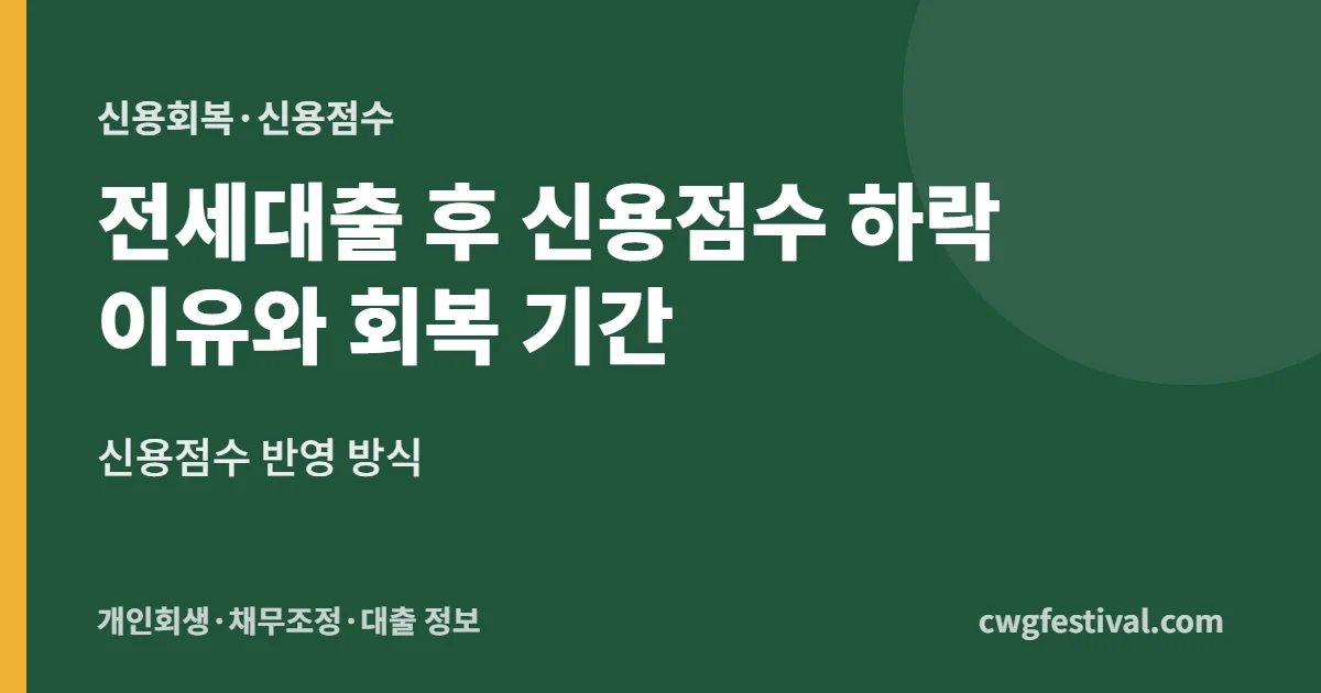 전세대출 후 신용점수 하락 이유와 회복 기간: 신용점수 반영 방식