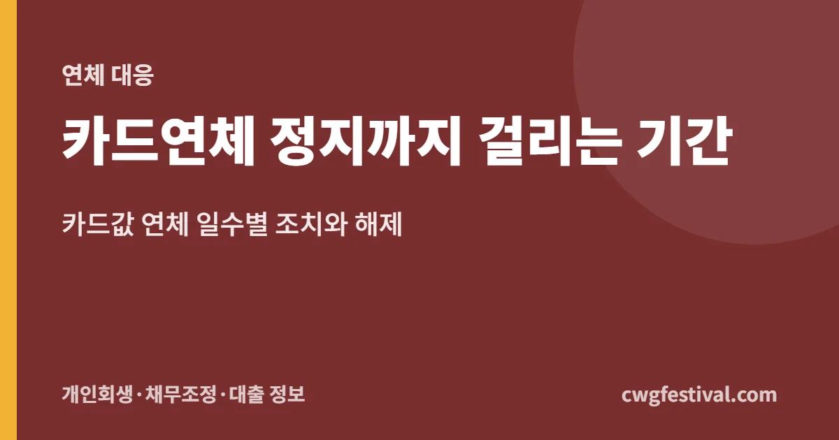 카드연체 정지까지 걸리는 기간: 카드값 연체 일수별 조치와 해제